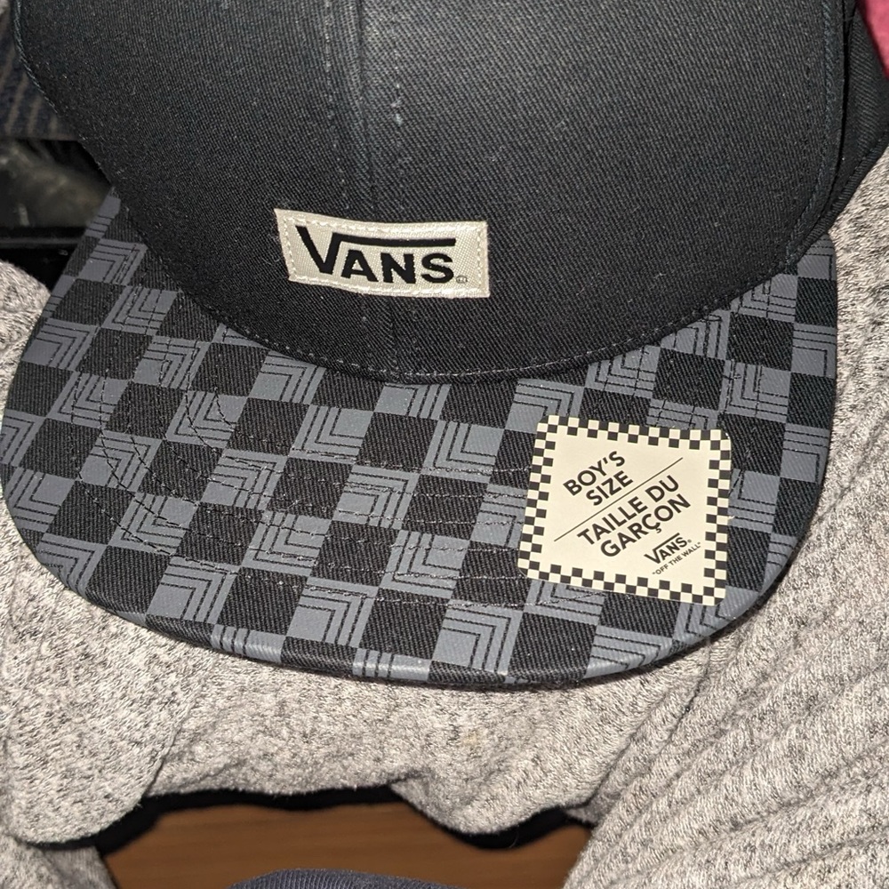 Vans Black and Gray Checkered Cap